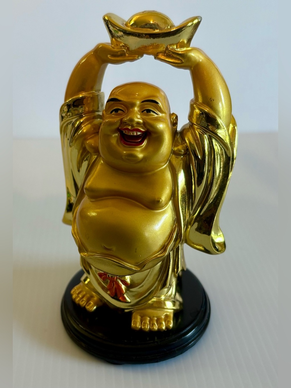 Gold Laughing Buddha 5” Figurine - Prosperity Home Art Décor